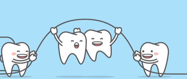 Flossing Teeth - Dentistry